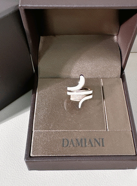 99新Damiani/玳美雅18k玫瑰金白珐琅蛇戒钻石眼48号女款