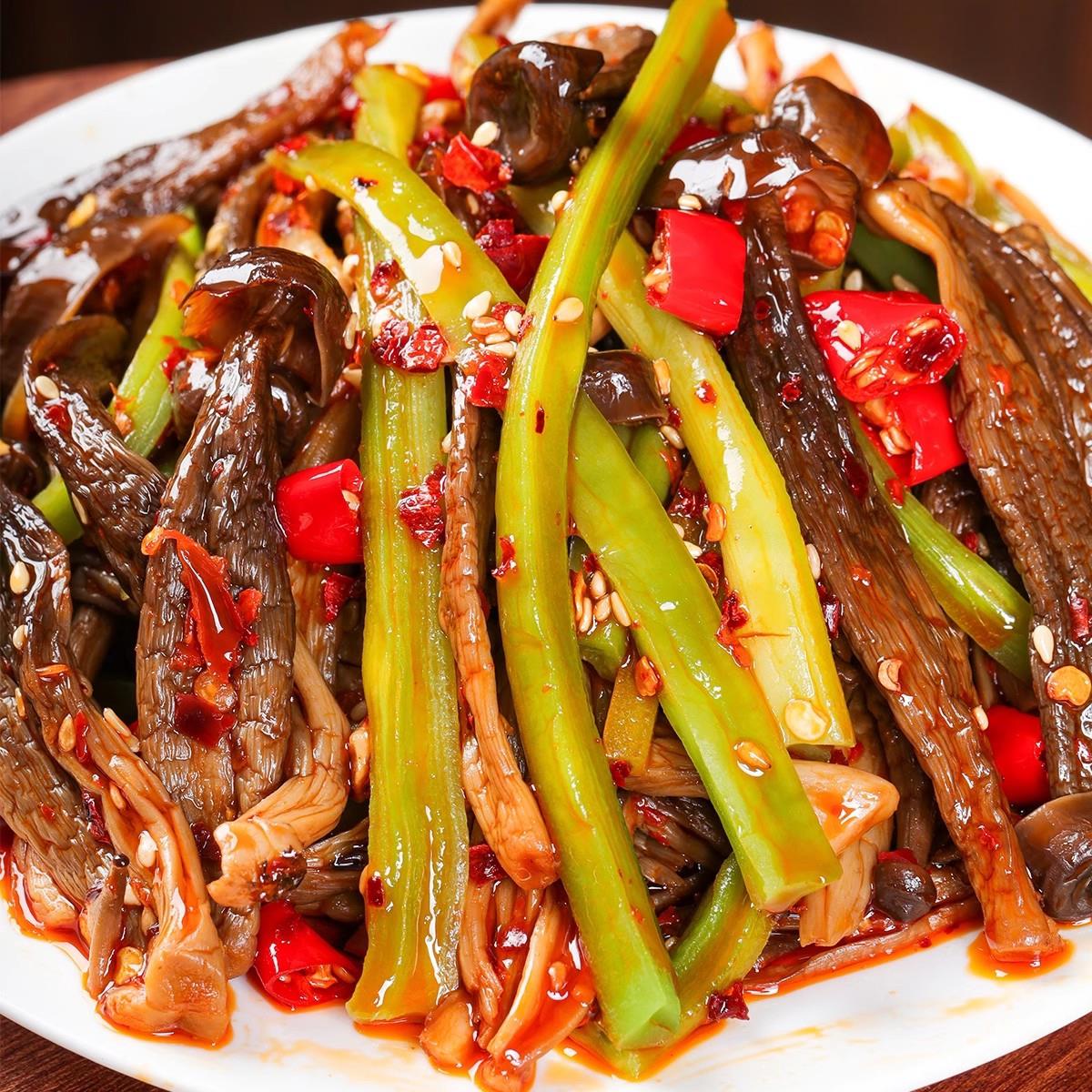 贡菜鹿茸菇解馋即食脆菇香辣脆嫩下饭咸菜卤味素食菜拌饭拌面脆菇