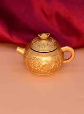 龙凤呈祥把把胡转转金元宝手把件金属工艺品镇纸桌面解压摆件定制