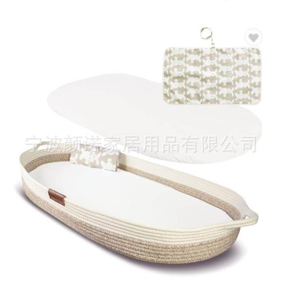 跨境婴儿床中床婴儿摇篮户外便捷睡篮棉线绳编织换尿布篮 起订小