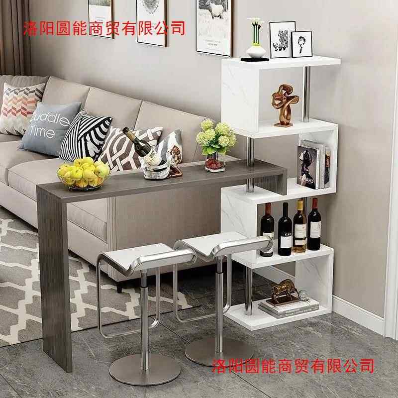 家用简易吧台桌小吧台桌子玄关咨询客服隔断柜创意酒吧台靠墙厅客