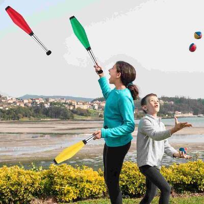 3 Pcs Juggling Stick Yellow Green Red Playing Sticks