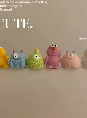 电脑长小可爱！屏幕小摆件办公室治愈系工位解压好物桌面装饰礼物