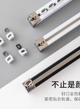 铝装合金轨轨道壁厚3.mm滑轮直滑轨顶侧装静音窗帘导轨WID0滑道