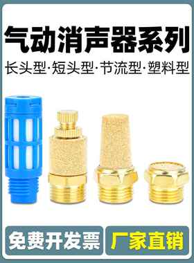 电磁阀平头消声器 BSLM-01 BSLM-02 BSLM-03 BLSM-04 BSM-06 分