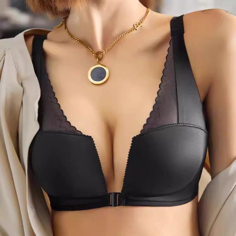 前扣文胸2026新款光面无痕小胸聚拢内衣女无钢圈收副乳加厚文胸罩