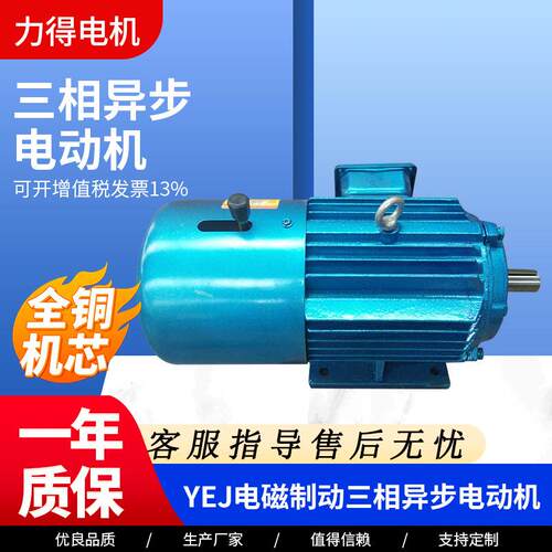 厂家YEJ系列电磁制动三相异步电动机YEJ132S-4/5.5kw抱闸电机