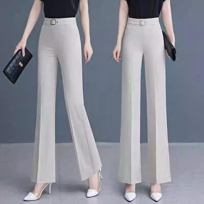 冰丝棉亚麻裤子女2025新款爆款夏季薄款洋派显瘦高腰小个子微喇叭