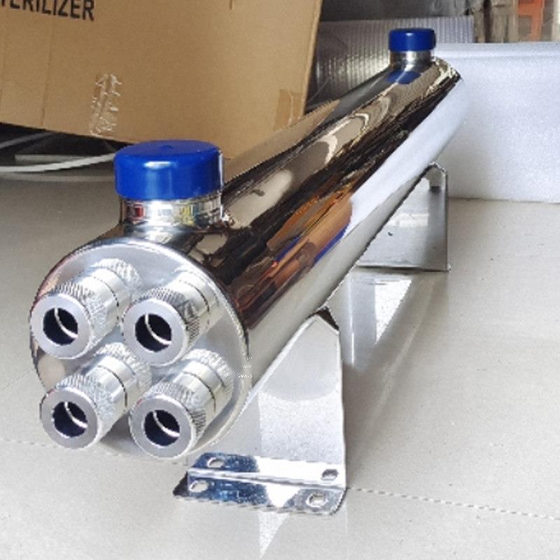 水处理过流式紫外线消毒器不锈钢管道式UV灯杀菌器自来水二次供水