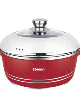 Dessini大理石40cm锅铝锅汤锅厨具麦饭石