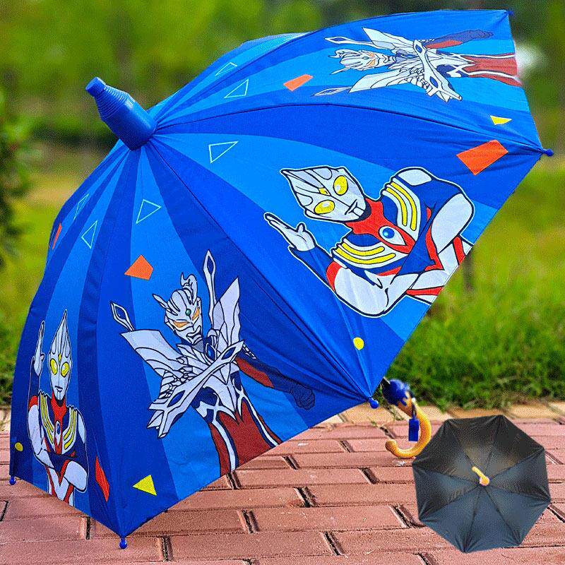 男孩儿童雨伞卡通公主幼儿园上学轻便安全防晒小号大号黑胶全自动