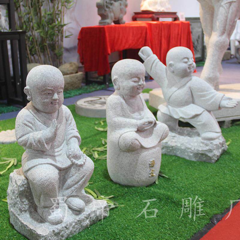 中式禅意小和尚摆件创意庭院小沙弥园林寺庙花园石雕装饰