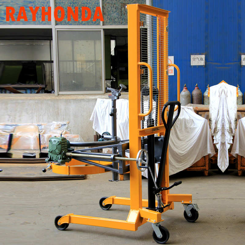 手动油桶堆高翻转车载重400kg铁油桶翻转倾斜倒料塑料桶DA400A