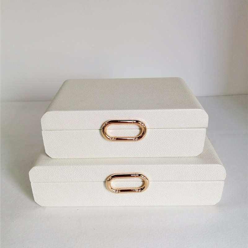 新中式首饰盒样板房衣帽间家居软装饰品盒子摆件皮革珠宝收纳盒,家居饰品,木雕,淘宝优惠券,粉丝福利购,淘宝优惠卷