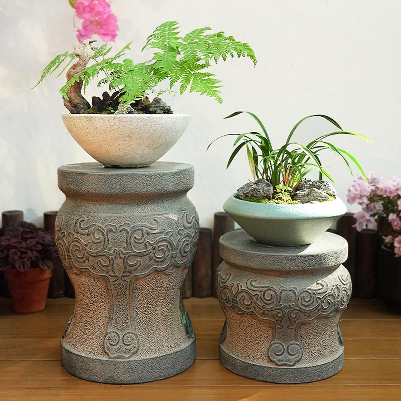 庭院花园彷石墩子摆件石柱墩柱子盆景架户外造景花盆底座石柱立柱