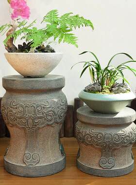 庭院花园彷石墩子摆件石柱墩柱子盆景架户外造景花盆底座石柱立柱