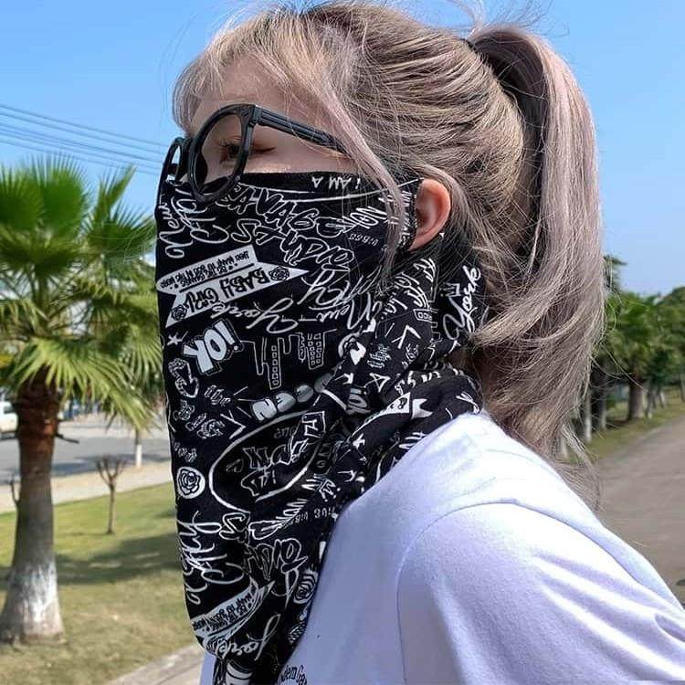 Margot摩托车防晒面罩男女全脸冰丝挂耳面巾遮阳脸罩骑行面纱