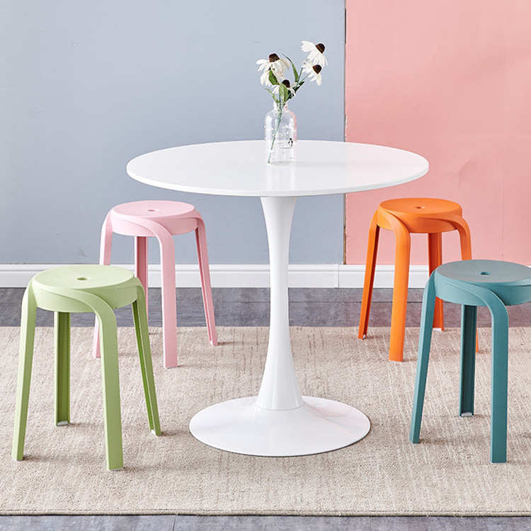 塑料凳子北欧塑料家用凳子客厅阳台凳创意可叠放餐厅彩色圆凳