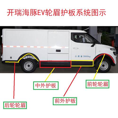 奇瑞开 瑞海豚EV新能源电动车门装饰板侧裙护板轮胎上防撞条带轮