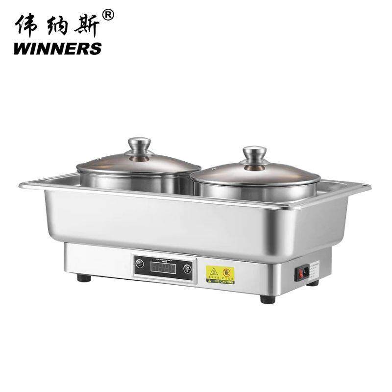 不锈钢数控暖汤炉商用智能调温早餐店蒸包炉自助餐厅酒店双头汤锅