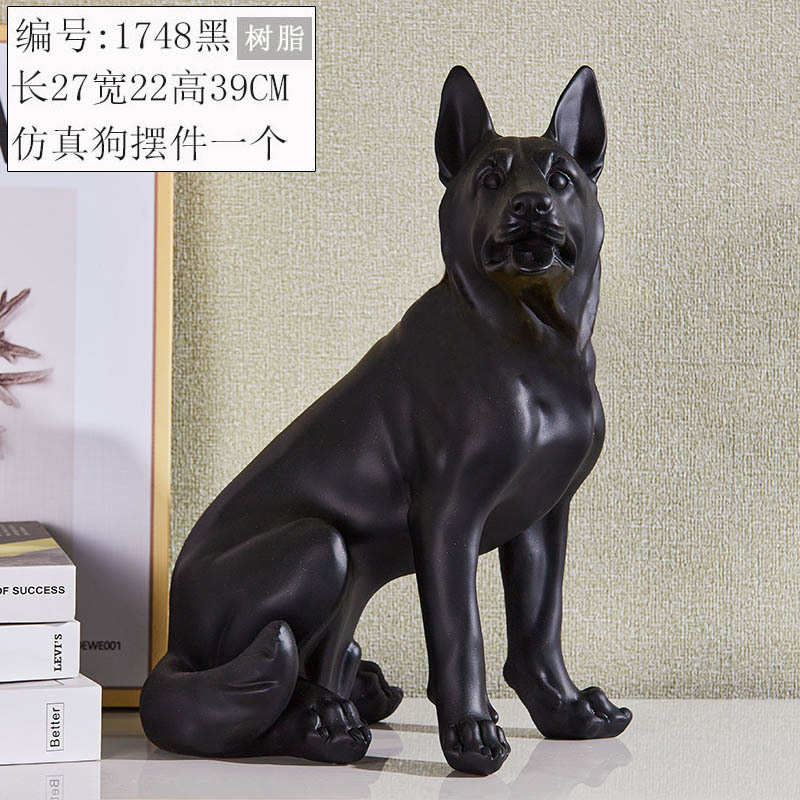 摆件动物模型仿真家居德狼狗创意落地大雕塑大型光滑狗牧客厅摆件