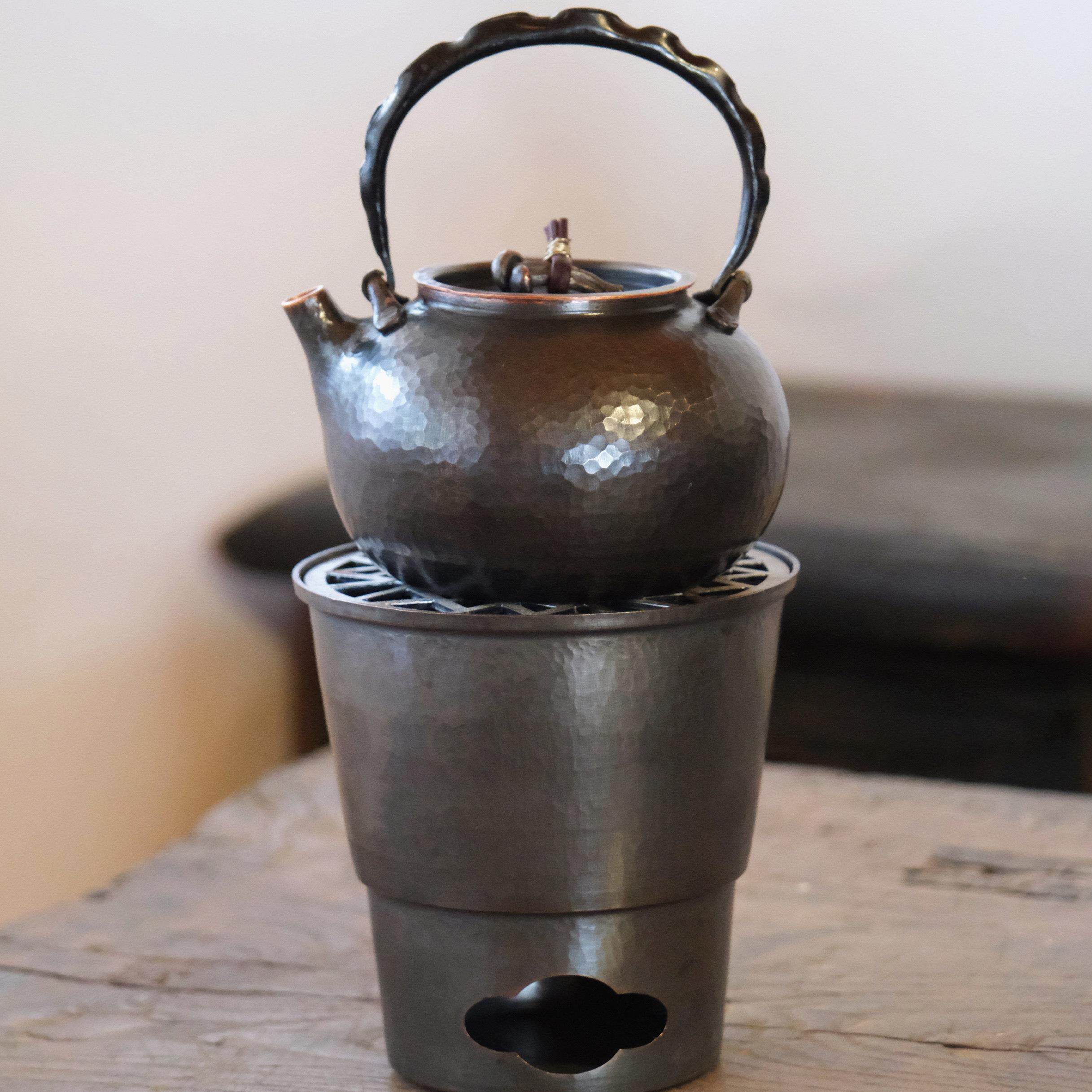 一张打蘑菇摘扭壶 纯手工紫铜覆古烧水壶 户外煮茶泡茶壶功夫茶具