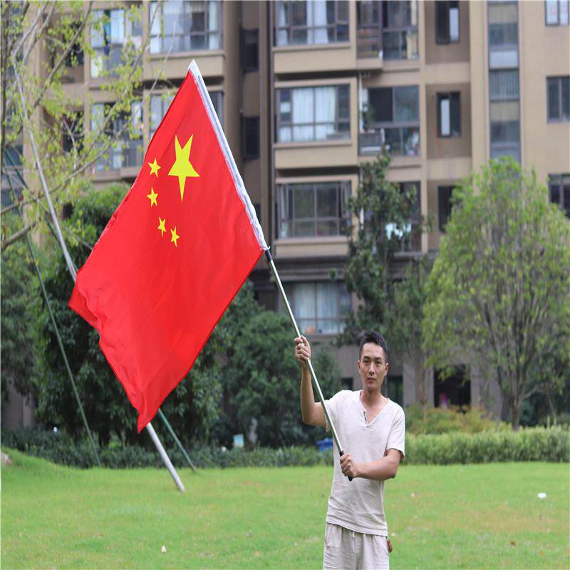 手摇旗杆不锈钢伸缩手挥杆现货旗帜杆运动会旗手3米厂家直销