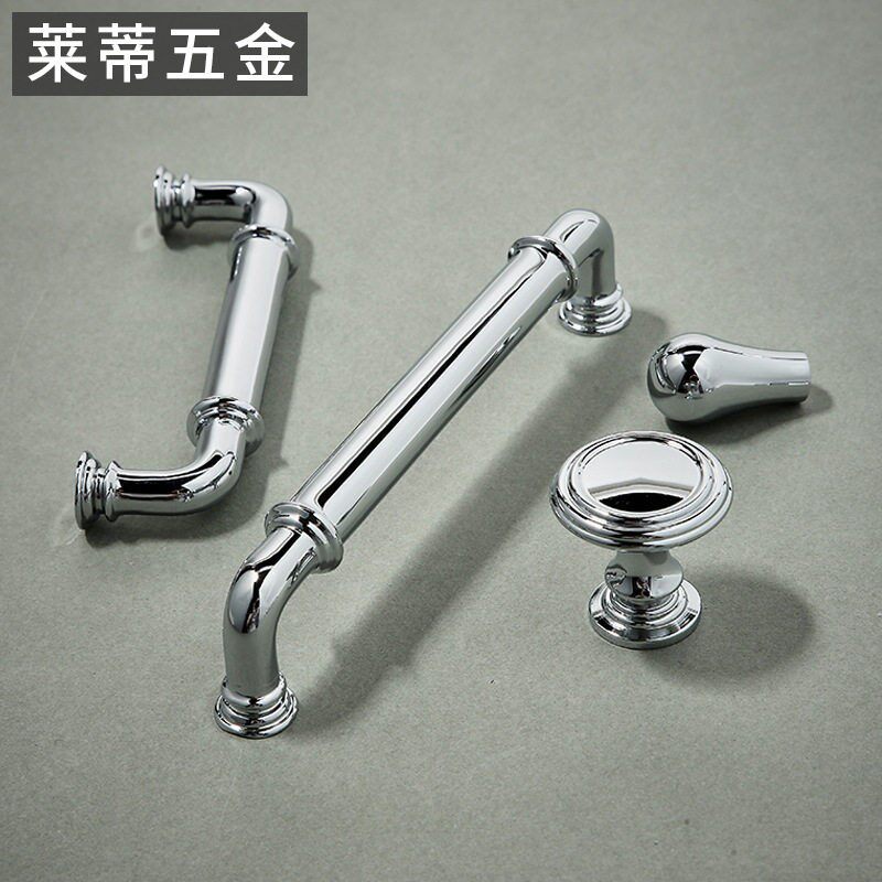 黄铜法式奶油风电镀衣柜门把手现简约轻奢橱柜极简银色抽屉拉手
