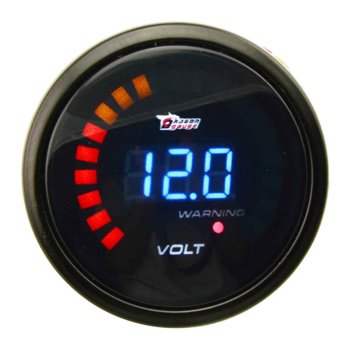 2寸52MM淡墨镜面数字20LED蓝灯电压表 改装车用仪表