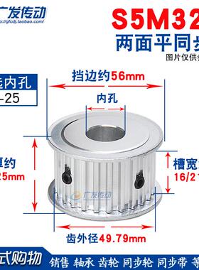 S5M两面平同步轮S5M32齿32T 同步轮 槽宽16/21/27 AF型同步皮带轮