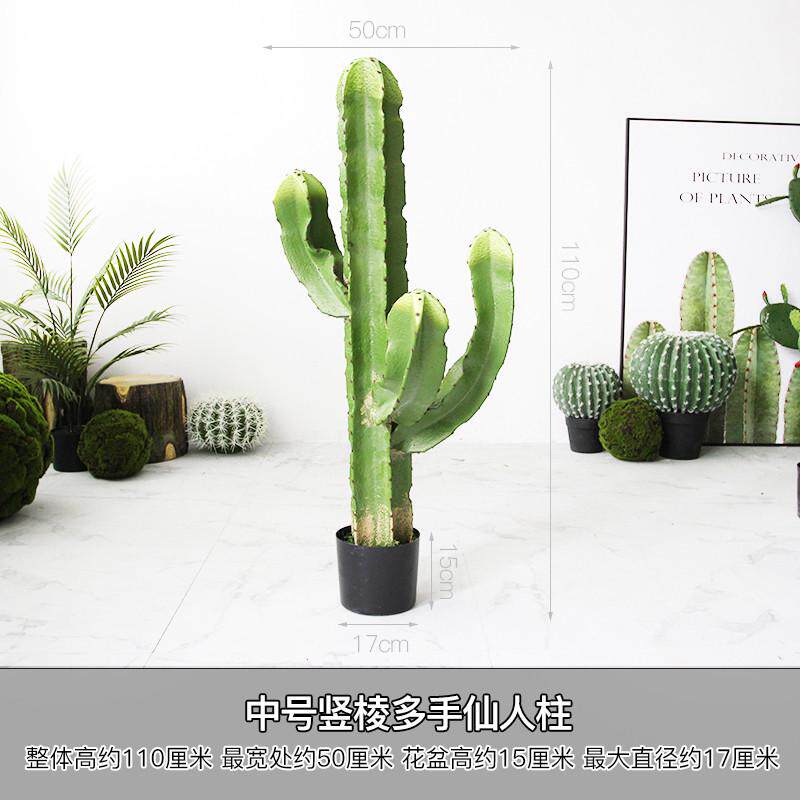 物落地欧风热带北软绿仙人假植沙漠仿真植柱盆栽摆件装仙人掌橱窗