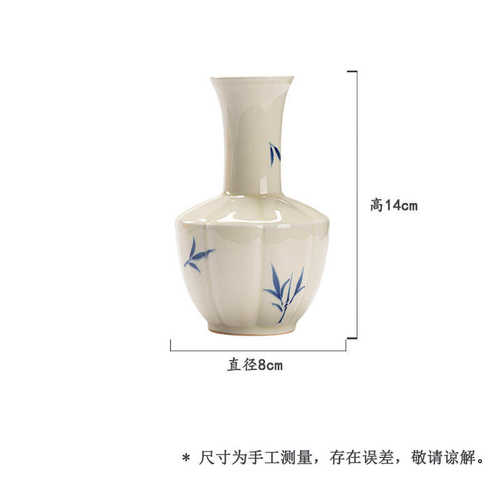 花瓶花艺己摆件子茶室墨瓶茶道泥仿古家用插花配件手绘陶瓷小瓶