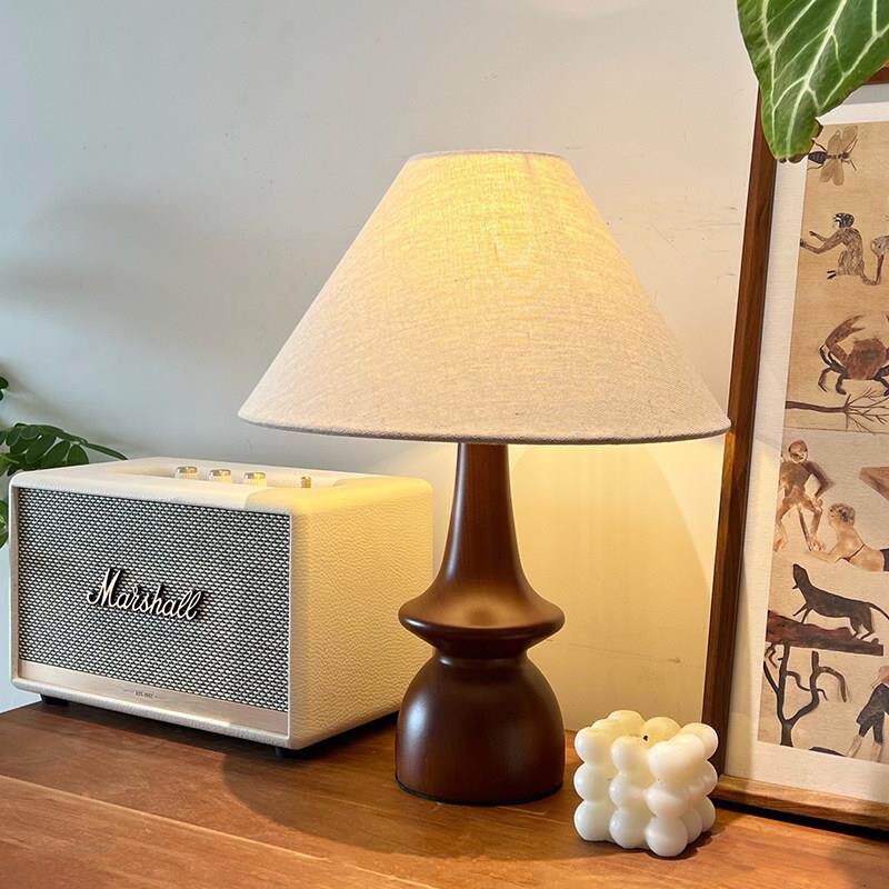 2025新款实木覆古台灯新中式禅意气氛灯卧室床头灯轻奢高级感颜值