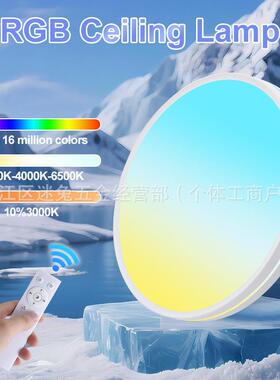 2025新款天境灯夕阳晚霞RGB幻彩LED温馨浪漫房间卧室卧室吸顶灯