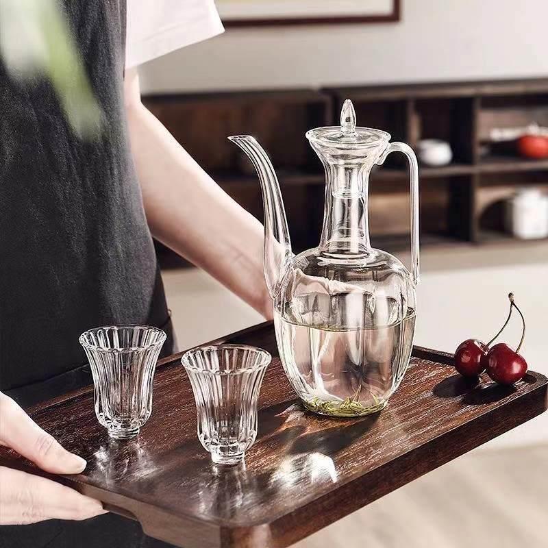 透明分酒壶中式白酒壶玻璃酒壶大容量倒酒壶古风老式壶家用宋执壶