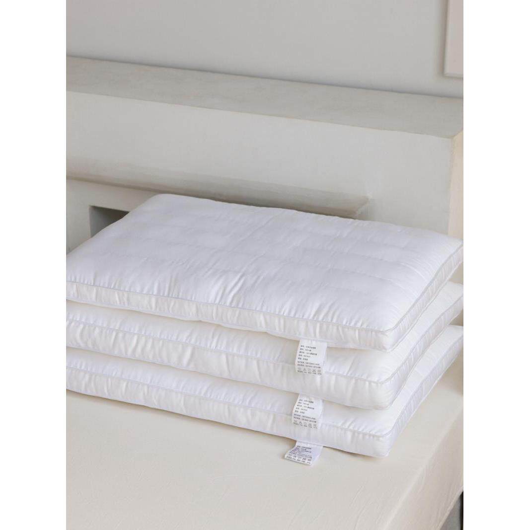 A5L成人护颈定型枕头羽丝绒蓬松中高枕芯纯棉单人长方形低