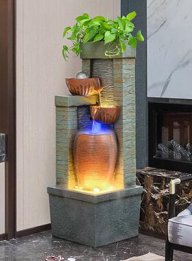 跨CLT境简陶罐树脂水泉客厅办公室花园布喷约置装饰景观流落地摆