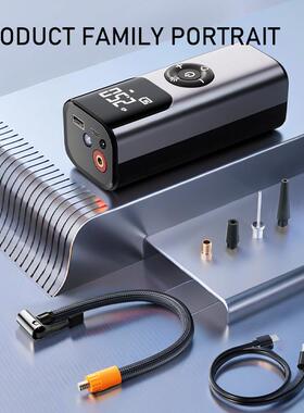 车无线气泵便携式泵打气充车用轮胎带测胎压轿车载电IYC动加气筒