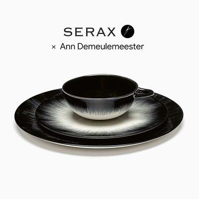 比利时Serax Ann Demeulemeester浓缩咖啡杯子碟陶瓷暗黑色拉花杯