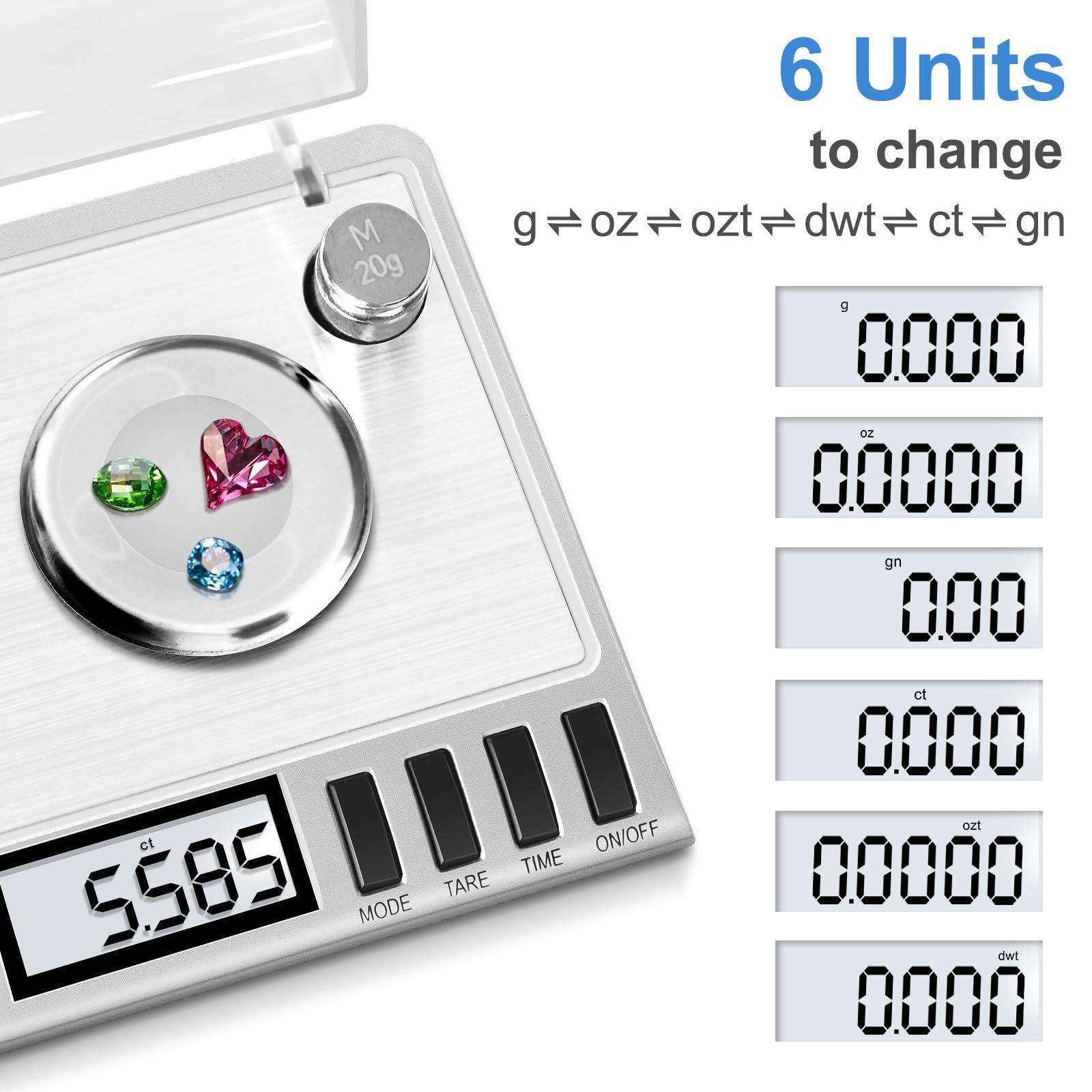 0新款迷你珠宝称g50/0UQJ.01电子秤意式高g精度克拉秤计时口袋克