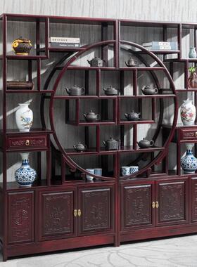 澳洲酸木陈博架实木新古中式多宝阁茶业具展示架列柜摆件FPD隔枝
