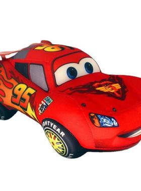 跨境动漫红色闪电小汽车儿童宝宝玩偶赛车毛绒玩具015新款