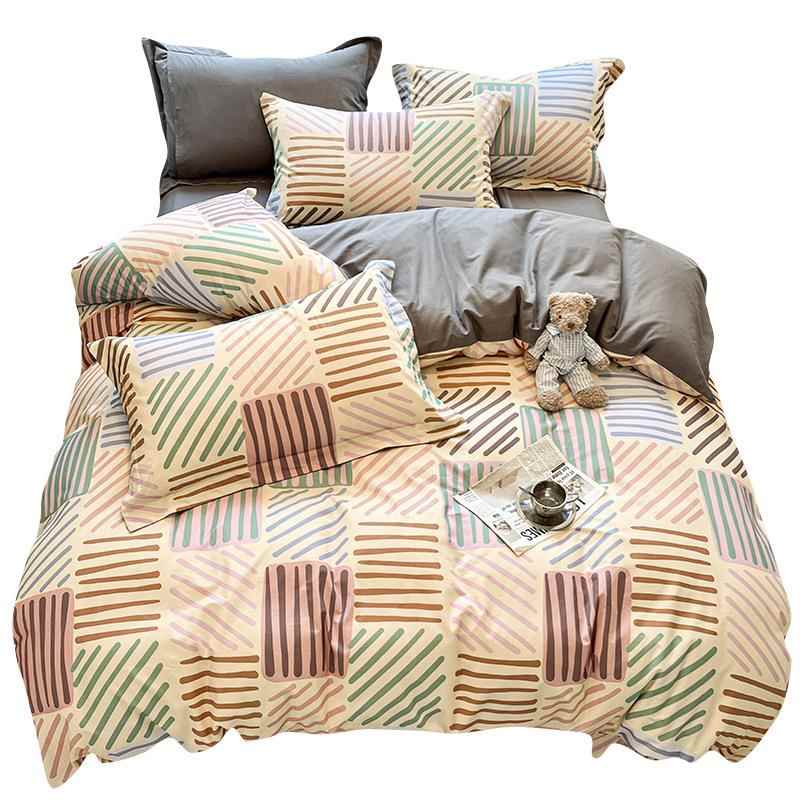 A2025新款类全棉印长绒棉加磨毛花四件套YMJ秋冬床厚上用品床单被