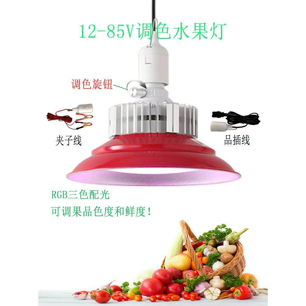 2025新款地摊夜市摆摊低压led可调色生鲜灯12v水果灯三轮车电瓶灯