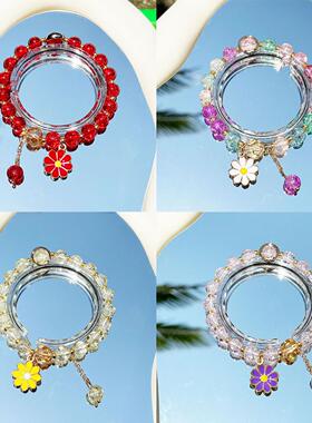 朦胧星河手饰冷淡风雏菊碎冰冰星星月亮仿月光石串珠手链女饰品