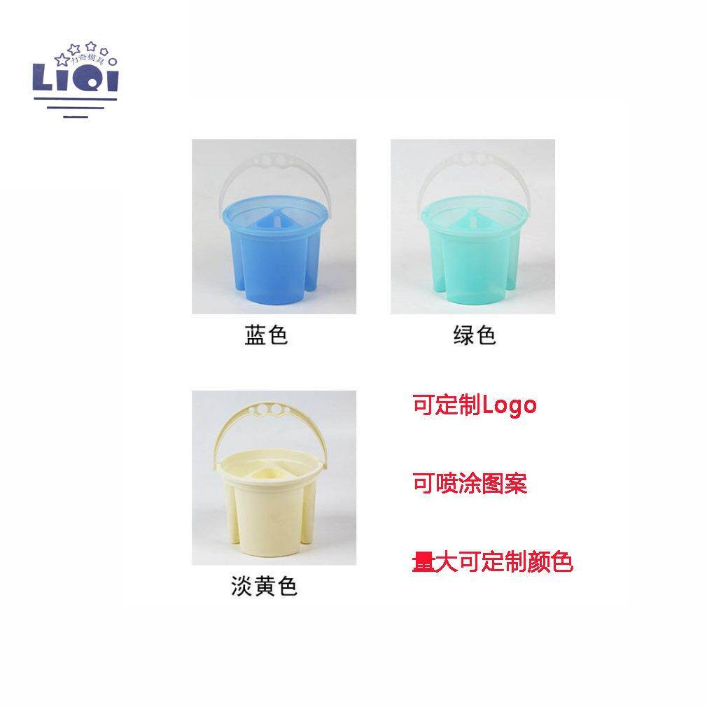 厂家多功能水彩毛笔塑料清洗桶颜料水粉笔防漏彩色洗笔筒模具