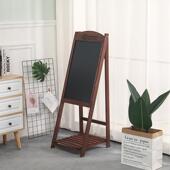 实木50折叠支黑台板店铺招牌黑板架阳客厅植物架复古黑板板架式 黑