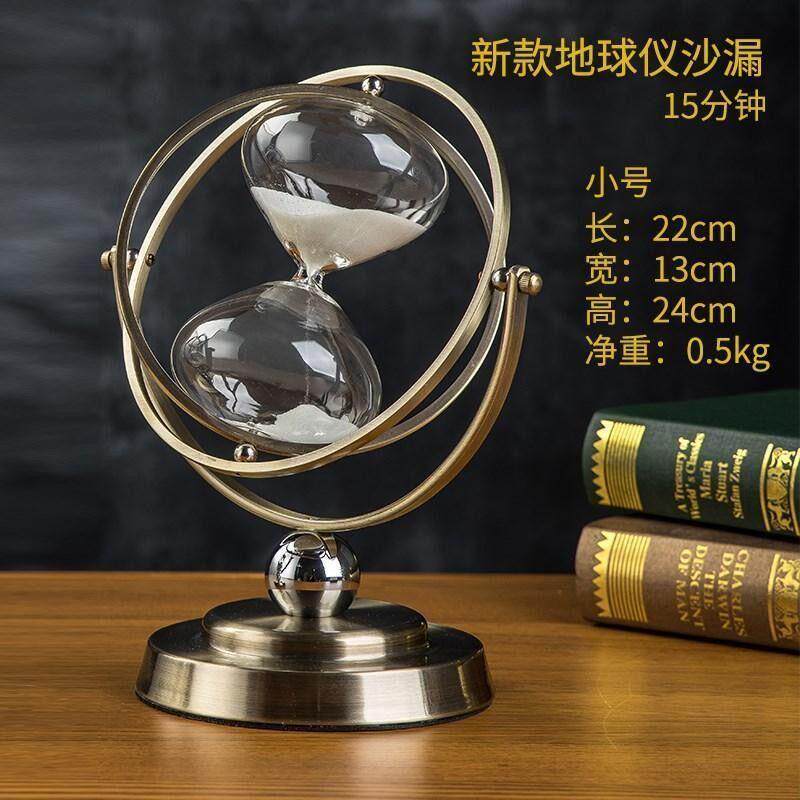 复古轻奢旋转沙漏高档办公室书柜酒柜书房漏斗可旋转创意装饰摆件