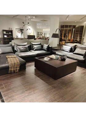 楷模大普家具希诺沙发头层牛皮皮艺黑色真皮德式现代简约大小户型