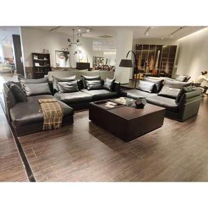 楷模大普家具希诺沙发头层牛皮皮艺黑色真皮德式现代简约大小户型